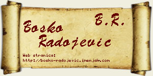 Boško Radojević vizit kartica